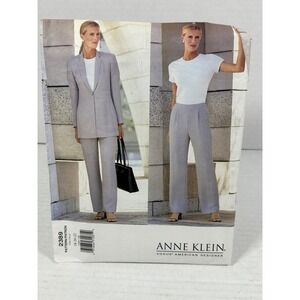 Anne Klein Vogue 2389 Sewing Pattern Misses Jacket Pants Size 18-20-22 Uncut